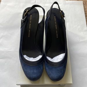 Marc by Marc Jacob Navy Wedge Heel